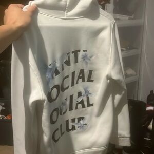Anti Social Social Club White Hoodie with birds